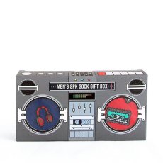 画像1: Orrsum Sock Company  retro stereo socks in Christmas gift box in red and blue (1)