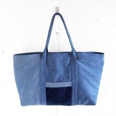 画像1: ETERNITY  Original Remake Denim Tote Bag WASHED DENIM HANDLE TYPE E (1)