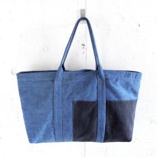 画像2: ETERNITY  Original Remake Denim Tote Bag WASHED DENIM HANDLE TYPE E (2)