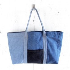 画像1: ETERNITY  Original Remake Denim Tote Bag WASHED DENIM HANDLE TYPE F (1)