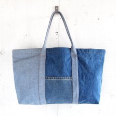 画像1: ETERNITY  Original Remake Denim Tote Bag WASHED DENIM HANDLE TYPE M (1)