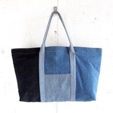 画像1: ETERNITY  Original Remake Denim Tote Bag WASHED DENIM HANDLE TYPE L (1)