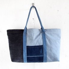 画像1: ETERNITY  Original Remake Denim Tote Bag WASHED DENIM HANDLE TYPE K (1)