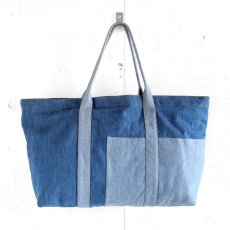 画像2: ETERNITY  Original Remake Denim Tote Bag WASHED DENIM HANDLE TYPE M (2)