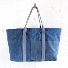 画像2: ETERNITY  Original Remake Denim Tote Bag WASHED DENIM HANDLE TYPE L (2)