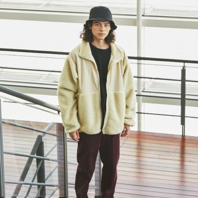 画像1: United Athle   Sheep Boa Fleece Stand Jacket