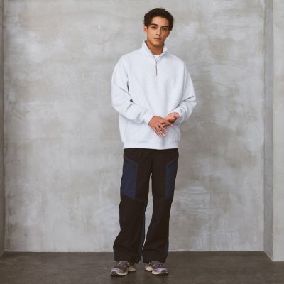 画像1: United Athle   10.0oz Loose Fit Half Zip Sweat 2color