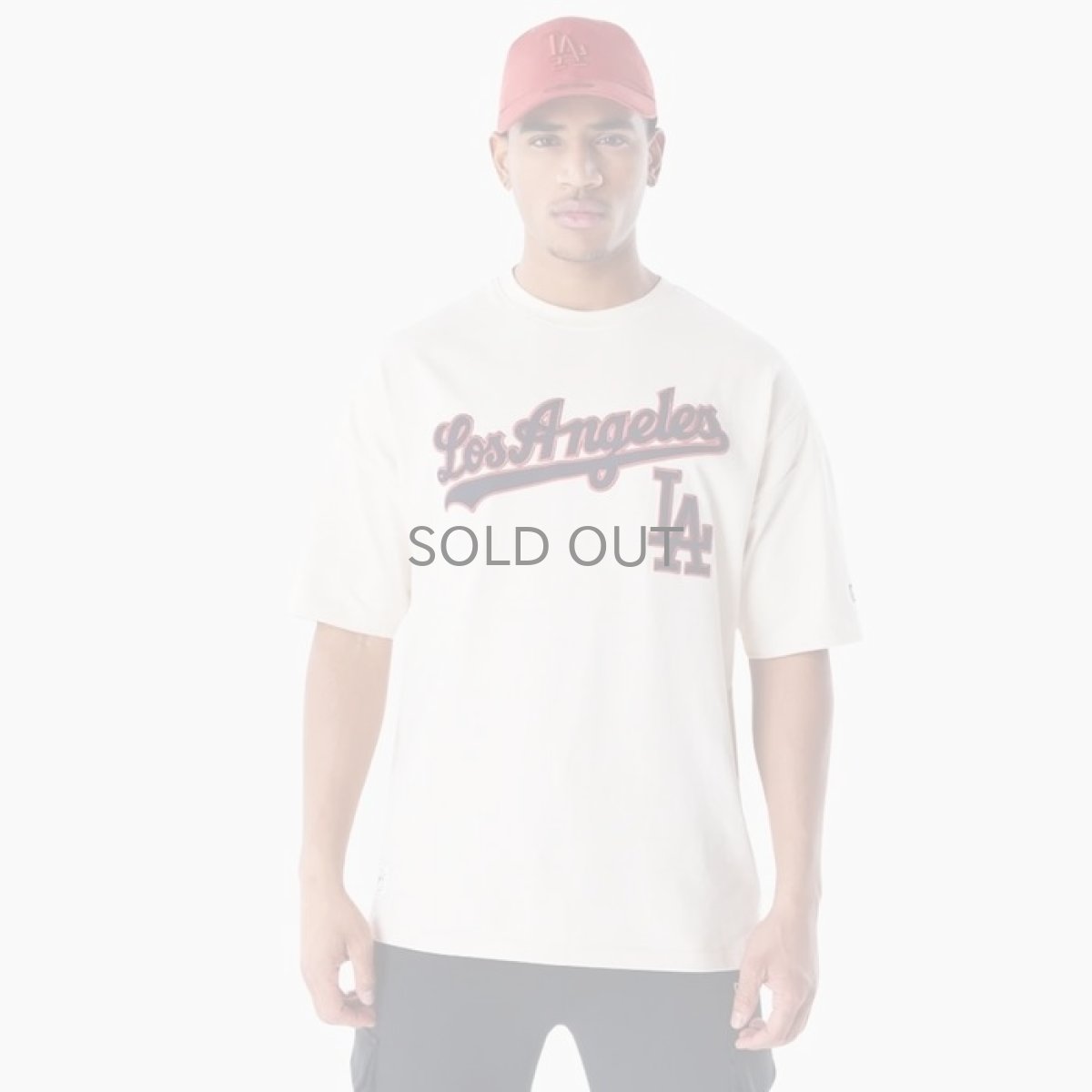 画像1: New Era   Los Angeles Dodgers MLB Rib Infill Light Beige Oversized T-Shirt (1)