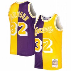 画像1: 予約商品 Mitchell & Ness   Magic Johnson Los Angeles Lakers Hardwood Classics 1984/85 Split Swingman Jersey (1)