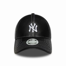 画像2: New Era WOMAN   New York Yankees Topstitch PU Black 9FORTY (2)
