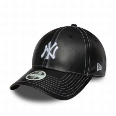 画像1: New Era WOMAN   New York Yankees Topstitch PU Black 9FORTY (1)