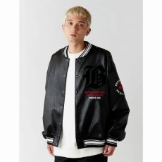 画像4: BRONZE AGE  Faux Leather Stadium Jacket (4)