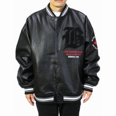 画像1: BRONZE AGE  Faux Leather Stadium Jacket (1)