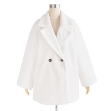 画像1: ETERNITY's SELECT   Knit shaggy double tailored jacket IVORY (1)