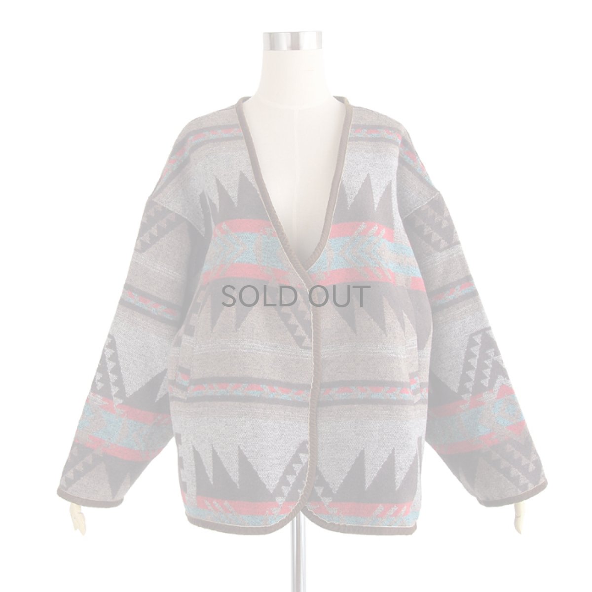 画像1: ETERNITY's SELECT  Jacquard V-neck jacket (1)