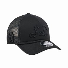画像3: New Era   San Diego Padres Black City Initial 9FORTY A-Frame M-Crown Trucker Hat (3)