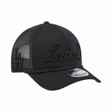 画像3: New Era   Los Angeles Dodgers Black City Initial 9FORTY A-Frame M-Crown Trucker Hat (3)