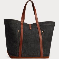 画像4: 予約販売 RRL   Leather-Trim Indigo Denim Tote (4)