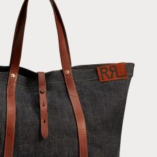画像5: 予約販売 RRL   Leather-Trim Indigo Denim Tote (5)