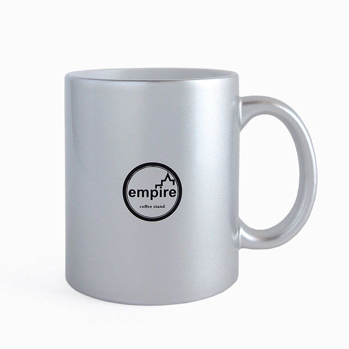 画像1: empire coffee stand  coffee mug SILVER 340ml (1)