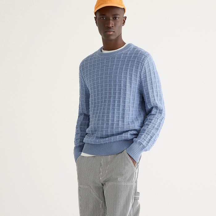 J.CREW Cotton Sweater in Checkered 
