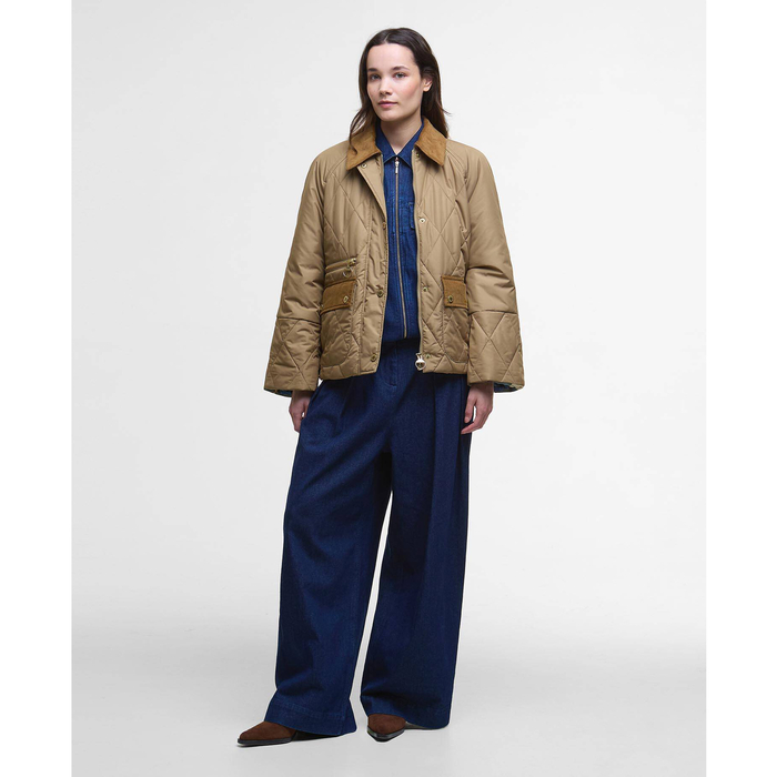 画像2: 予約販売 Barbour  Martha Quilted Jacket MILITARY BROWN (2)